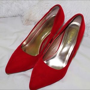 Red Suede Heels